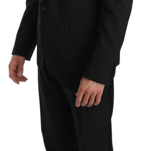 Dolce &amp; Gabbana Elegant Black Slim Fit Martini Suit Set