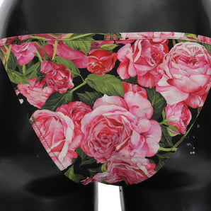 Dolce &amp; Gabbana Elegant Rose Pattern Bikini Bottom