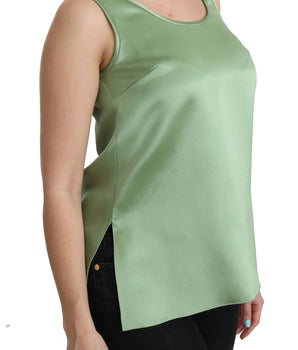 Dolce & Gabbana Elegant Silk Sleeveless Top in Light Mint Green Dolce & Gabbana 