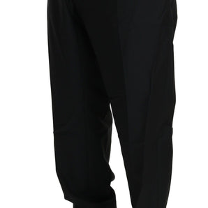 Dolce &amp; Gabbana Elegant Black Virgin Wool Dress Pants