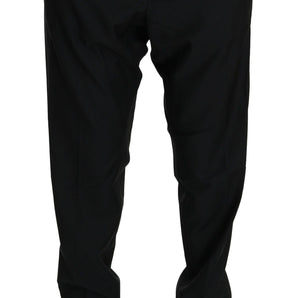 Dolce &amp; Gabbana Elegant Black Virgin Wool Dress Pants