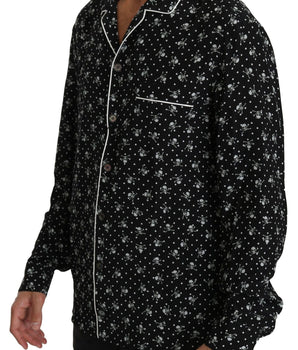 Dolce & Gabbana Elegant Silk Pajama Shirt with Skull Print Dolce & Gabbana 