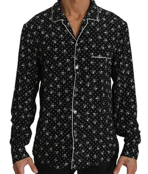 Dolce & Gabbana Elegant Silk Pajama Shirt with Skull Print Dolce & Gabbana 