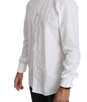 Dolce & Gabbana Elegant White Cotton Gold Fit Shirt Dolce & Gabbana 