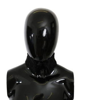 Dolce & Gabbana Black Fur Neck Collar Wrap Lambskin Scarf Dolce & Gabbana 