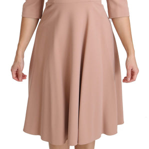 Dolce & Gabbana Elegant Light Pink A-Line Knee Length Dress