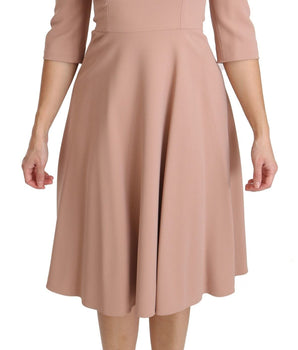 Dolce & Gabbana Elegant Light Pink A-Line Knee Length Dress Dolce & Gabbana 