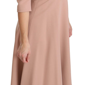 Dolce & Gabbana Elegant Light Pink A-Line Knee Length Dress