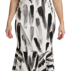 Dolce &amp; Gabbana Chic Monochrome Sheath Midi Dress