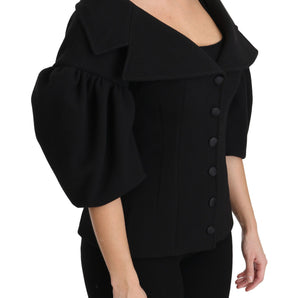 Dolce &amp; Gabbana Elegant Black Virgin Wool Coat