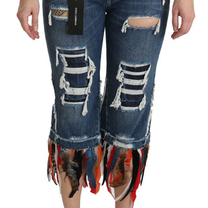 Dolce & Gabbana Chic Low Waist Cropped Jeans