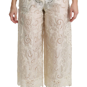 Dolce &amp; Gabbana Elegant High Waist Palazzo Cropped Pants