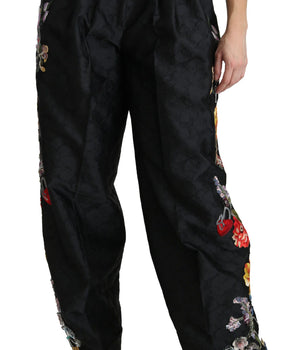 Dolce &amp; Gabbana Elegant High Waist Wide Leg Floral Pants