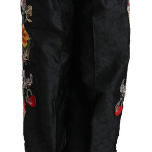 Dolce &amp; Gabbana Elegantes pantalones florales de pierna ancha y cintura alta