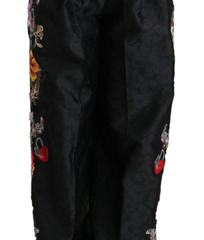 Dolce &amp; Gabbana Elegant High Waist Wide Leg Floral Pants