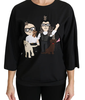 Dolce & Gabbana Elegant Black Silk Stretch Embroidered Top Dolce & Gabbana 