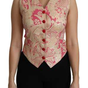 Dolce &amp; Gabbana Top sin mangas elegante en mezcla de seda con cuello en V