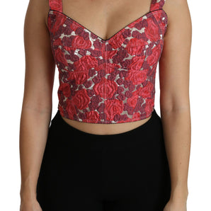 Dolce & Gabbana Elegant Floral Brocade Cropped Top