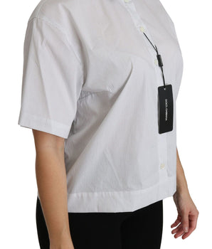 Dolce & Gabbana White Collared Short Sleeve Polo Shirt Top Dolce & Gabbana 