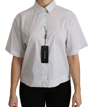 Dolce & Gabbana White Collared Short Sleeve Polo Shirt Top Dolce & Gabbana 
