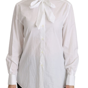 Dolce &amp; Gabbana Elegante polo blanco con cuello alto