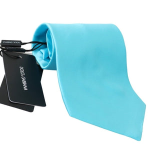 Dolce & Gabbana Stunning Light Blue Silk Men's Tie Dolce & Gabbana 