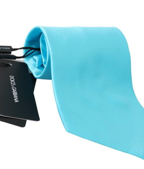 Dolce & Gabbana Stunning Light Blue Silk Men's Tie Dolce & Gabbana 