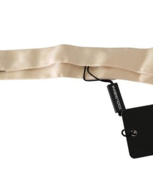 Dolce & Gabbana Elegant Beige Silk Bowtie Dolce & Gabbana 