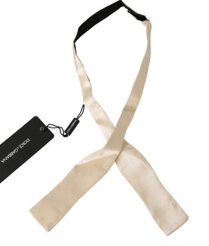 Dolce & Gabbana Elegant Beige Silk Bowtie Dolce & Gabbana 