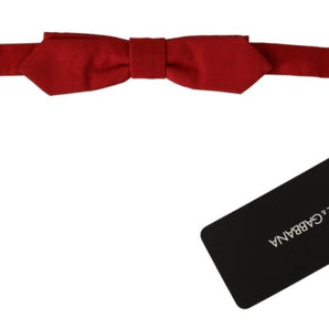 Dolce &amp; Gabbana Elegant Red Silk Bow Tie