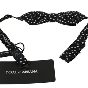 Dolce & Gabbana Elegant Black Polka Dot Silk Bow Tie