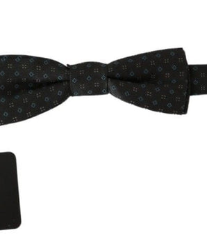 Dolce & Gabbana Elegant Silk Gray Patterned Bow Tie Dolce & Gabbana 