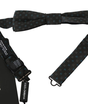 Dolce & Gabbana Elegant Silk Gray Patterned Bow Tie Dolce & Gabbana 