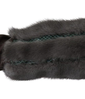 Dolce &amp; Gabbana Elegant Mid-Arm Leather Gloves in Brown