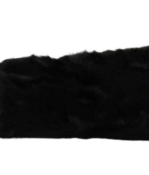 Dolce & Gabbana Black Elbow Length Mitten Suede Fur Gloves Dolce & Gabbana 