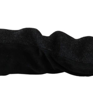 Dolce & Gabbana Black Gray Mid Arm Length Mittens Wool Gloves Dolce & Gabbana 