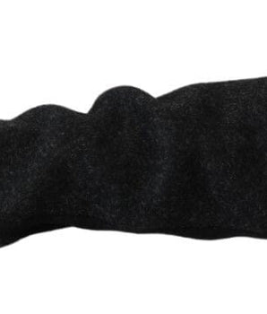 Dolce & Gabbana Black Gray Mid Arm Length Mittens Wool Gloves Dolce & Gabbana 