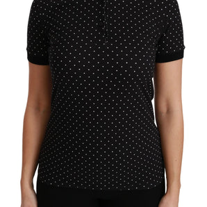 Dolce & Gabbana Elegant Black Dotted Polo Shirt