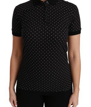 Dolce & Gabbana Elegant Black Dotted Polo Shirt Dolce & Gabbana 