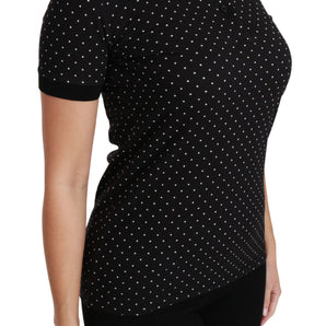 Dolce & Gabbana Elegant Black Dotted Polo Shirt