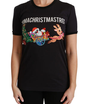 Dolce & Gabbana Black #ImAChristmasTree Crewneck Top T-shirt Dolce & Gabbana 
