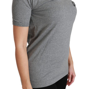 Dolce & Gabbana Chic Gray Amore Patch Crewneck Tee