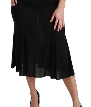 Dolce & Gabbana Elegant High Waist Sequin Black Skirt Dolce & Gabbana 