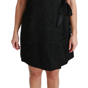 Dolce &amp; Gabbana Elegant Black Jacquard Sheath Dress