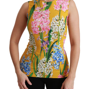 Dolce &amp; Gabbana Sunshine Floral Crewneck Sleeveless Blouse