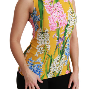 Dolce &amp; Gabbana Blusa sin mangas con cuello redondo y estampado floral Sunshine