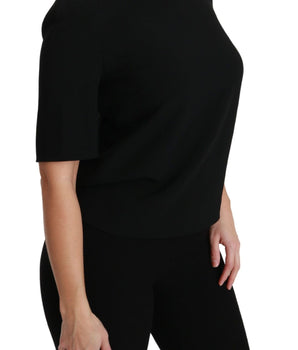 Dolce & Gabbana Black Short Sleeve Casual Top Stretch Blouse Dolce & Gabbana 