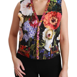 Dolce &amp; Gabbana Multicolor Brocade Floral Sleeveless Vest