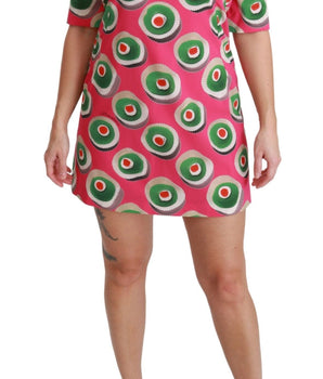 Dolce & Gabbana Pink Sicily Cupcake Shift Mini Dress Dolce & Gabbana 