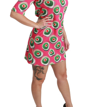 Dolce & Gabbana Pink Sicily Cupcake Shift Mini Dress Dolce & Gabbana 